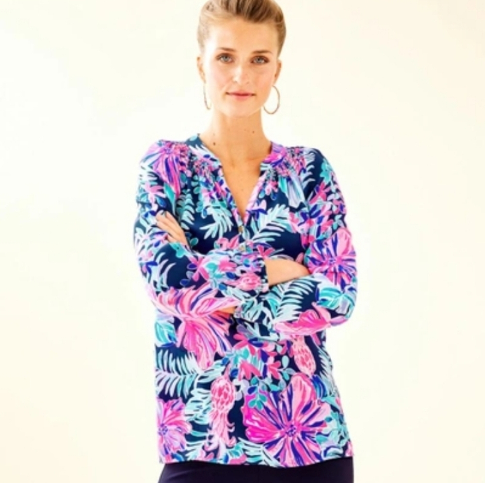 LILLY PULITZER Elsa Silk Top